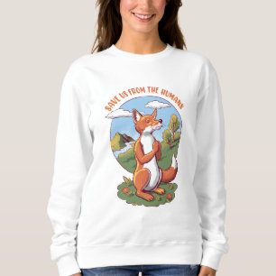 Rettet uns vor den Menschen – Design mit betendem  Sweatshirt