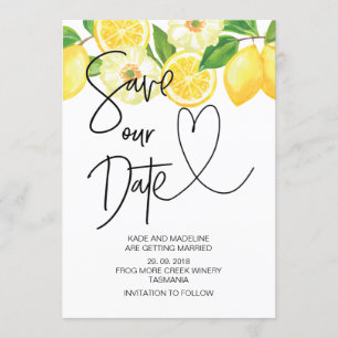 Rettet unser Sommer-Limonen-Hochzeitstermin Einladung
