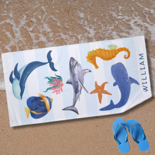 Rettet unsere Meere Gefährdete Meerestiere Kinde Strandtuch