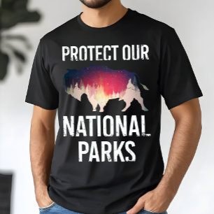 Rettet unsere nationalen Parks Retro Bison Erkunde T-Shirt