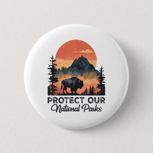 Rettet unsere Nationalparks Resist Service Bison B Button