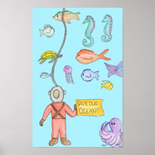 Rettet unsere Ozeane Poster (Vorne)