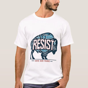 Rettet unsere Parks Retro-Bison widersteht Umweltz T-Shirt