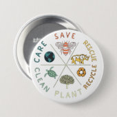 🌎💚 Rettet unseren Planeten 🌿 Button (Vorne & Hinten)