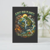 Rettet unseren Planeten Dankeskarte (Stehend Vorderseite)