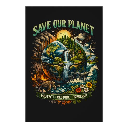 Rettet unseren Planeten Poster (Vorderseite)