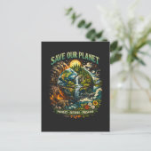 Rettet unseren Planeten Postkarte (Stehend Vorderseite)