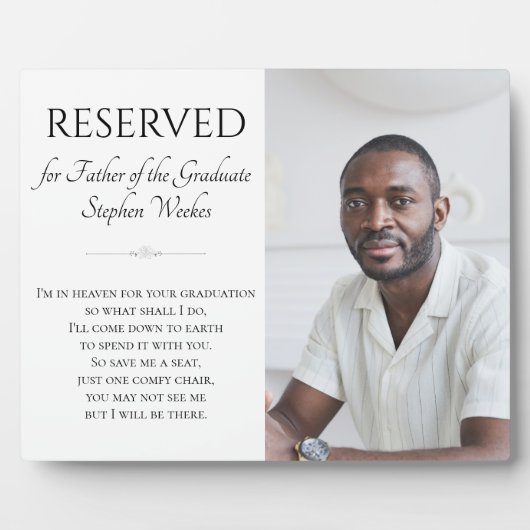 Rettetest eines Sitzes Vater des Graduate Abschlus Fotoplatte (Vorderseite)