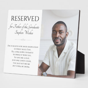 Rettetest eines Sitzes Vater des Graduate Abschlus Fotoplatte