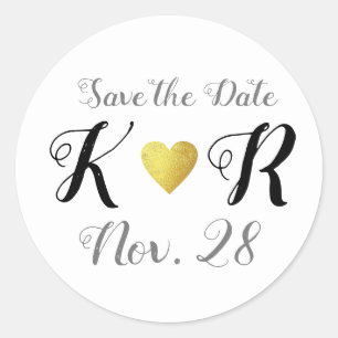 Rettetest Hochzeitmonogramm der Liebe Runder Aufkleber