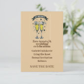 rettetest mit Weinglas Einladung (Stehend Vorderseite)