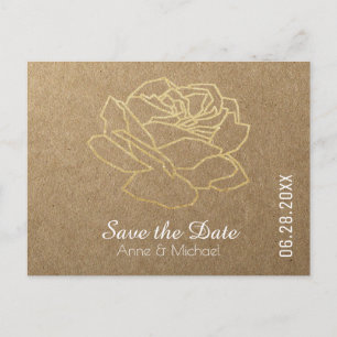 rettetest-the-date Hochzeit Blume Rose über Imitat Ankündigungspostkarte