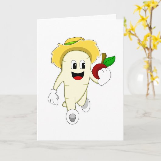 Rettich als Bauer mit Obst Karte (Gelbe Blume)