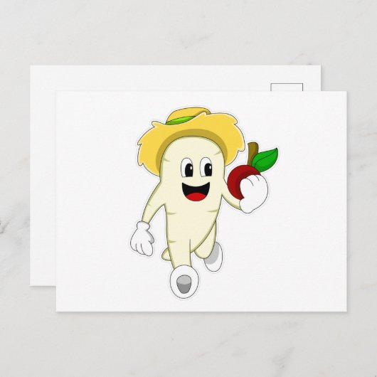 Rettich als Bauer mit Obst Postkarte (Vorne/Hinten)