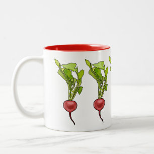 Rettich Cartoon-Illustration Zweifarbige Tasse