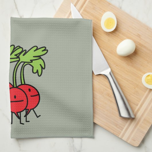 Rettich-glückliches Bündel - Rettiche, die Geschirrtuch (Viertel Falte)