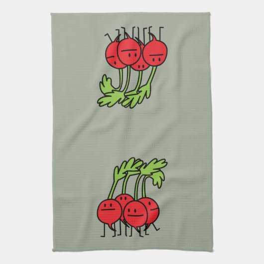 Rettich-glückliches Bündel - Rettiche, die Geschirrtuch (Vertikal)