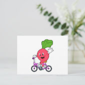 Rettich mit Fahrrad Postkarte (Stehend Vorderseite)