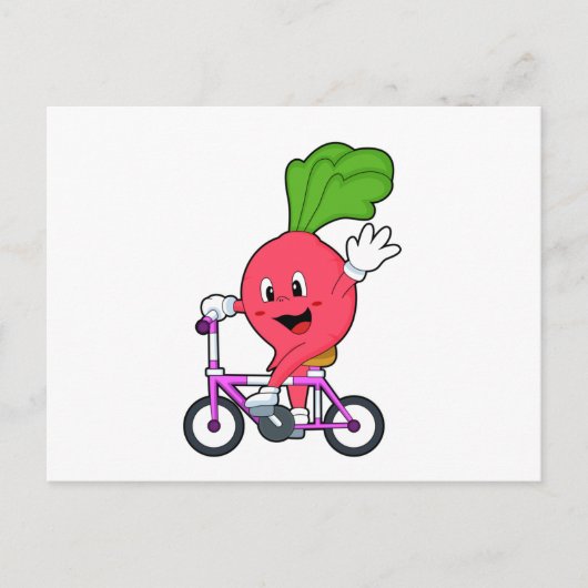 Rettich mit Fahrrad Postkarte (Vorderseite)