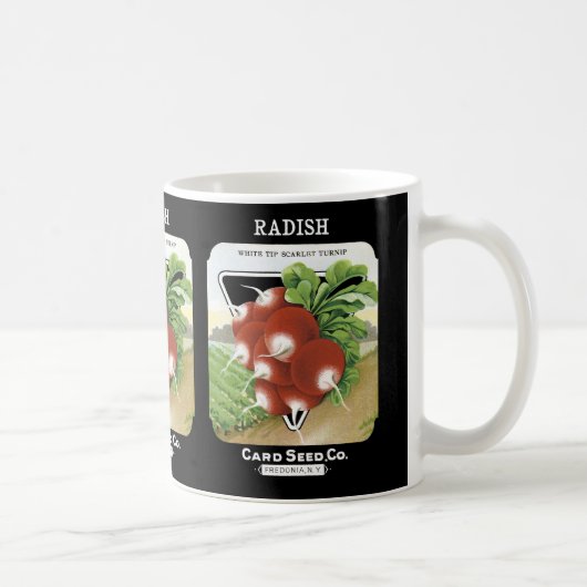 Rettich-Samenpackungsetikett Kaffeetasse (Rechts)