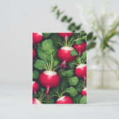 Rettichmuster Frisches Gemüse Postkarte (Stehend Vorderseite)
