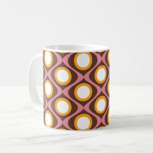 Rettro-70er-Jahre kreisförmiges Wellenmuster Kaffeetasse