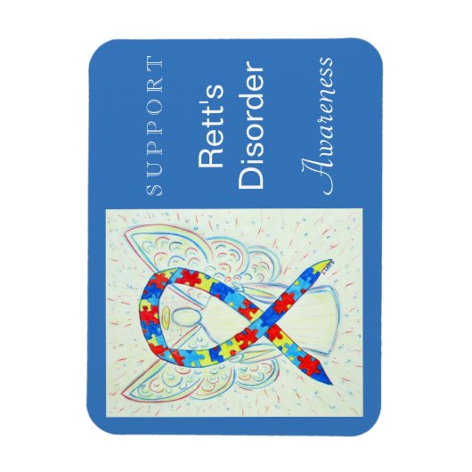 Rett's Disorder Awareness Ribbon Angel Magnet (Vertikal)