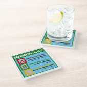 Rettung ABC Glasuntersetzer (Schrägansicht)