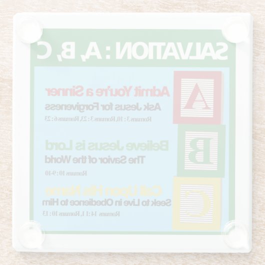 Rettung ABC Glasuntersetzer (Rückseite)