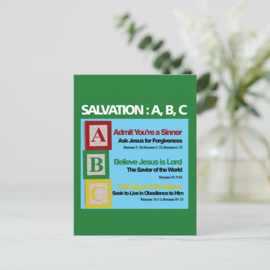 Rettung ABC Postkarte (Stehend Vorderseite)