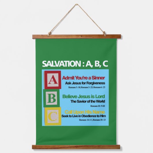 Rettung ABC Wandteppich Mit Holzrahmen (Vorderseite)