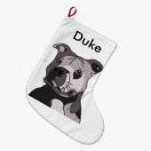 Rettung American Bulldog Pit Bull Terrier Portrait Großer Weihnachtsstrumpf (Vorderansicht (hängend))