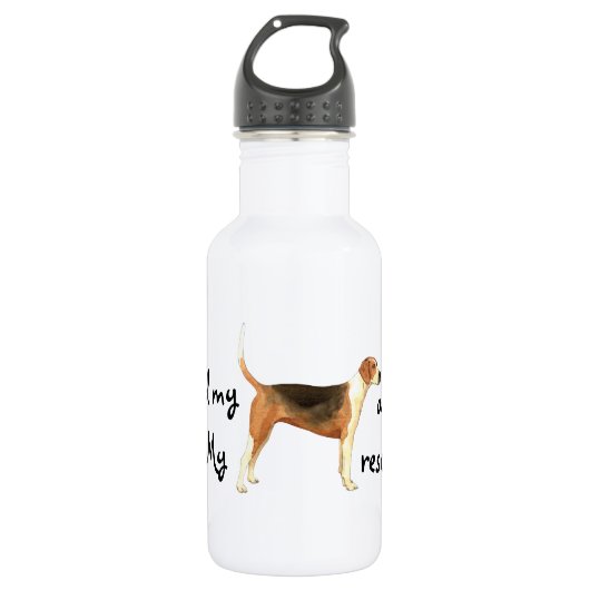 Rettung American Foxhound Edelstahlflasche (Vorderseite)