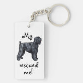 Rettung Black Russian Terrier Schlüsselanhänger (Rückseite)