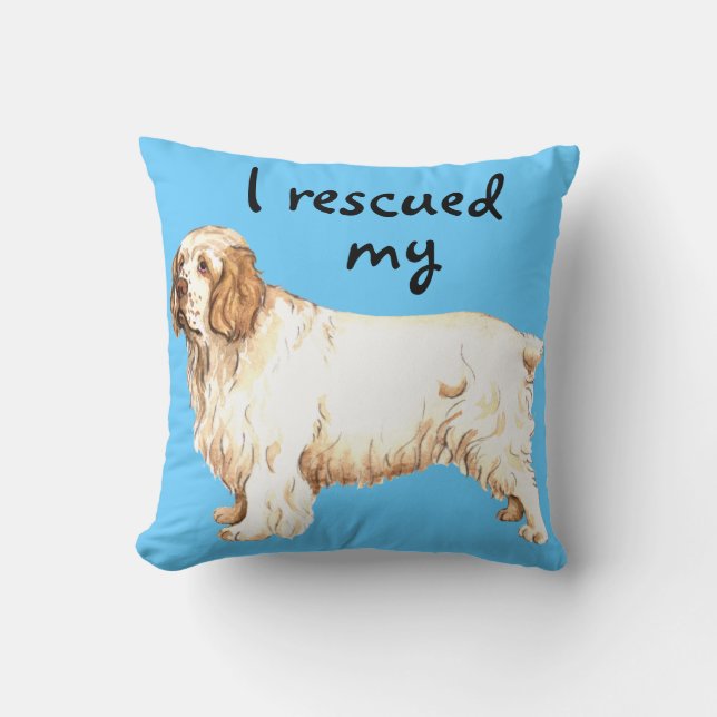 Rettung Clumber Spaniel Kissen (Vorderseite)