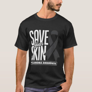 Rettung der Haut Schwarzes Band Melanom Hautkrebs T-Shirt