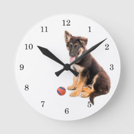 Rettung der Puppy Round Clock Runde Wanduhr