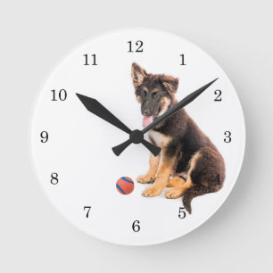 Rettung der Puppy Round Clock Runde Wanduhr