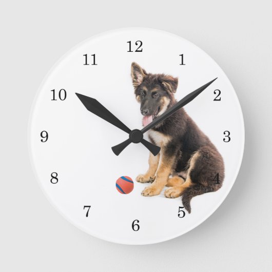 Rettung der Puppy Round Clock Runde Wanduhr (Vorderseite)