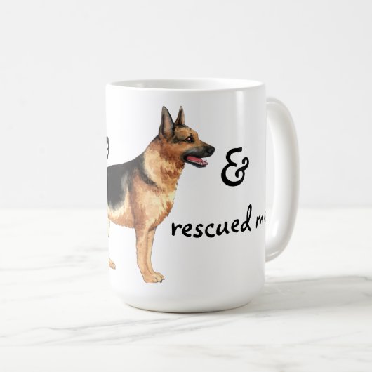 Rettung des deutschen Schäferhirds Kaffeetasse (VorderseiteRechts)