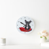 Rettung des französischen Bulldog-Hundes Runde Wanduhr (Zuhause)
