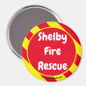 Rettung des Shelby Fire Rescue Rot/Gelb Magnet (Vorderseite/Rückseite)