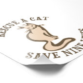 Rettung einer Katze Rette neun Leben Fotodruck (Ecke)