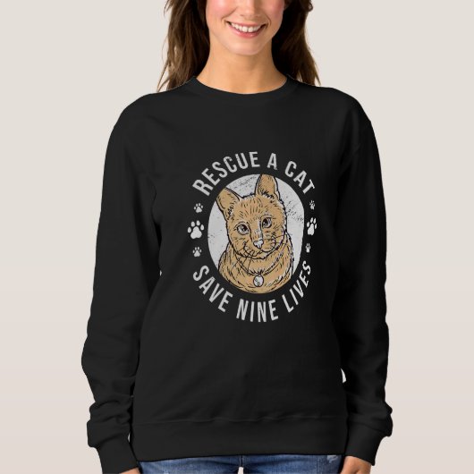 Rettung einer Katze Rettend neun lebende Katzen Be Sweatshirt (Vorderseite)