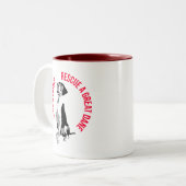 Rettung eines großen Todes Zweifarbige Tasse (Vorderseite Links)