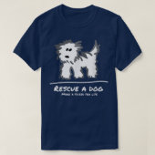 Rettung eines Hundes, Adoptier keine Tiergeschicht T-Shirt (Design vorne)