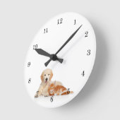 Rettung Golden Retriever Welpe und Kitten Runde Wanduhr (Winkel)