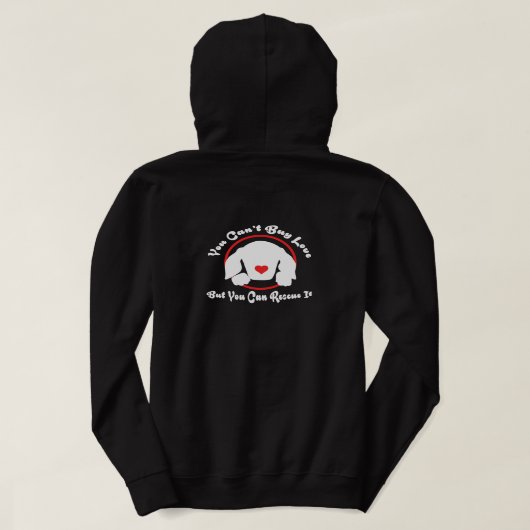 Rettung Hund Fleece Pullover Hoodie (Design Rückseite)