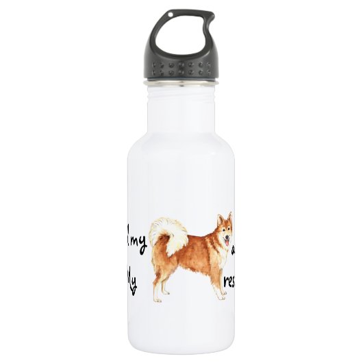Rettung Isländisch Sheepdog Edelstahlflasche (Vorderseite)