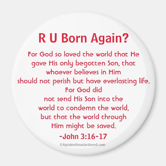 Rettung John 3:16 Magnet (Vorne)